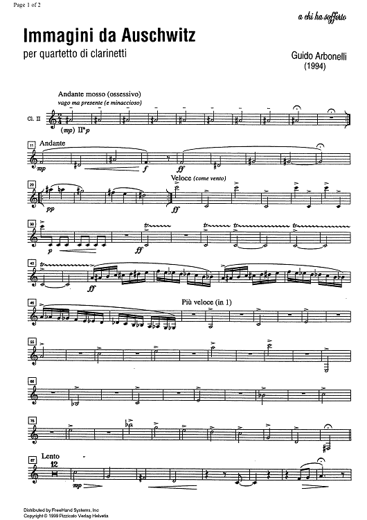 Immagini da Auschwitz - Clarinet 2