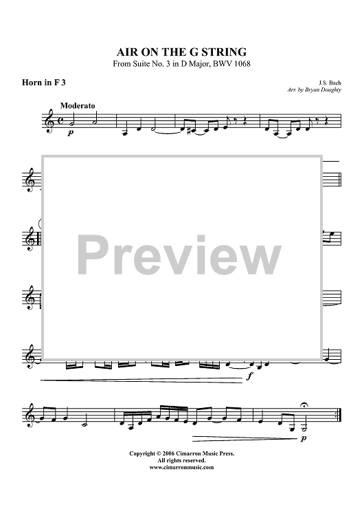 Air on the G String - Horn 3 in F
