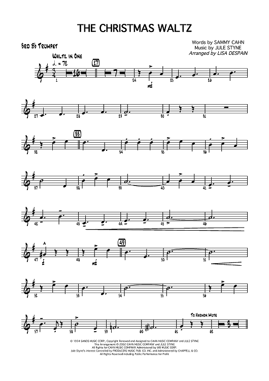 The Christmas Waltz - B-flat Trumpet 3