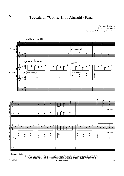 Toccata on “Come, Thou Almighty King”