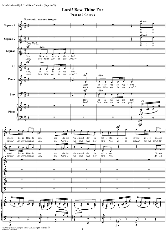Lord! Bow Thine Ear - No. 2 from "Elijah", part 1