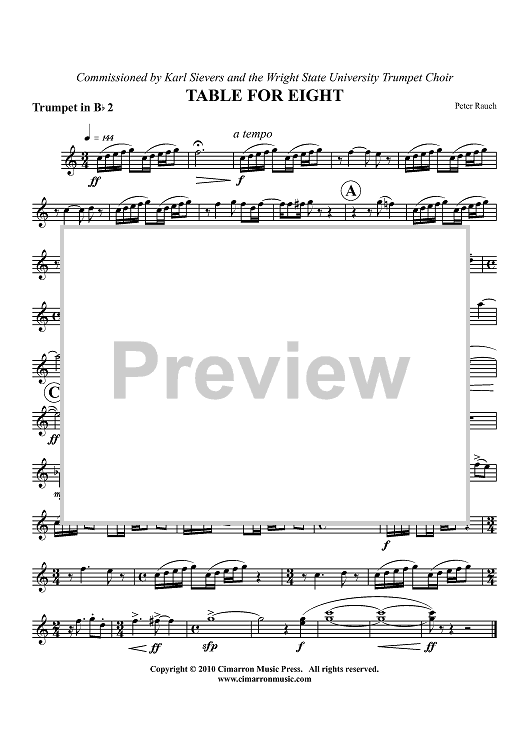 Table for Eight - Trumpet 2 in Bb