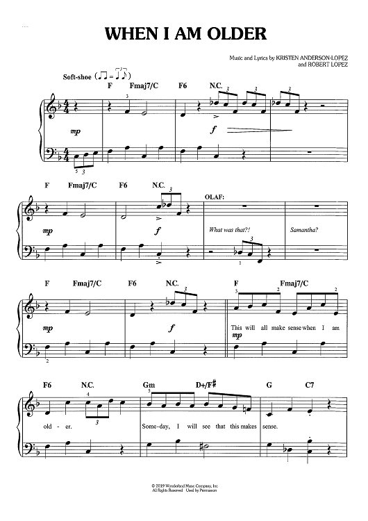 When I Am Older from Disney's Frozen 2