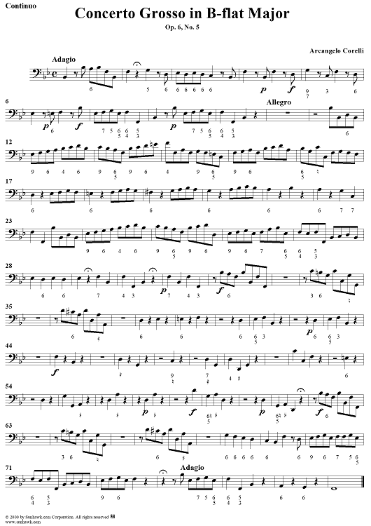 Concerto grosso No. 5 in B-flat major,  Op. 6, No. 5 - Continuo