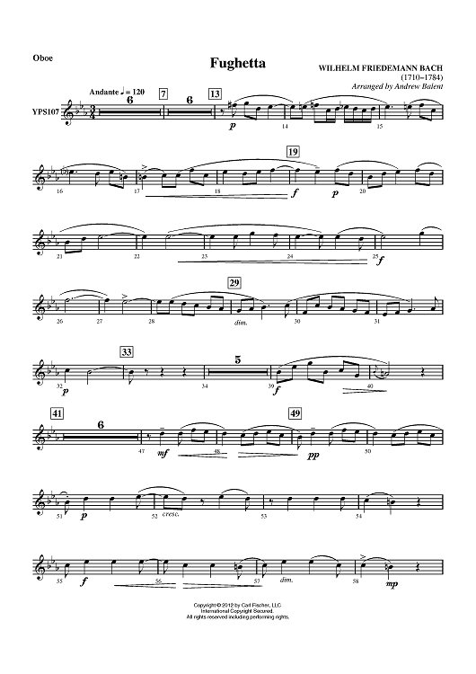 Fughetta - Oboe (Opt. Flute 2)