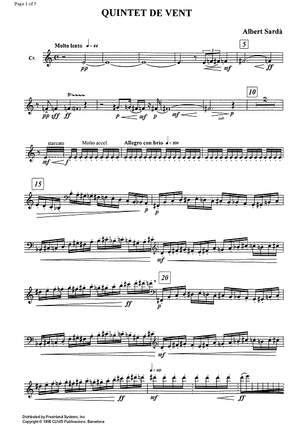 Quintet de Vent (Wind Quintet) - Horn in F