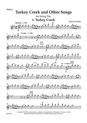 Turkey Creek and Other Songs - for String Trio - Violin 1