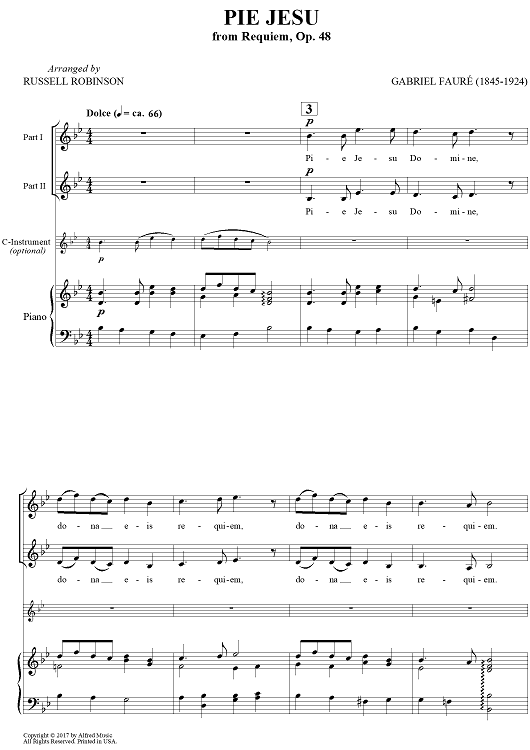 Pie Jesu From Requiem - String Orchestra (Score Parts) - Pie Jesu