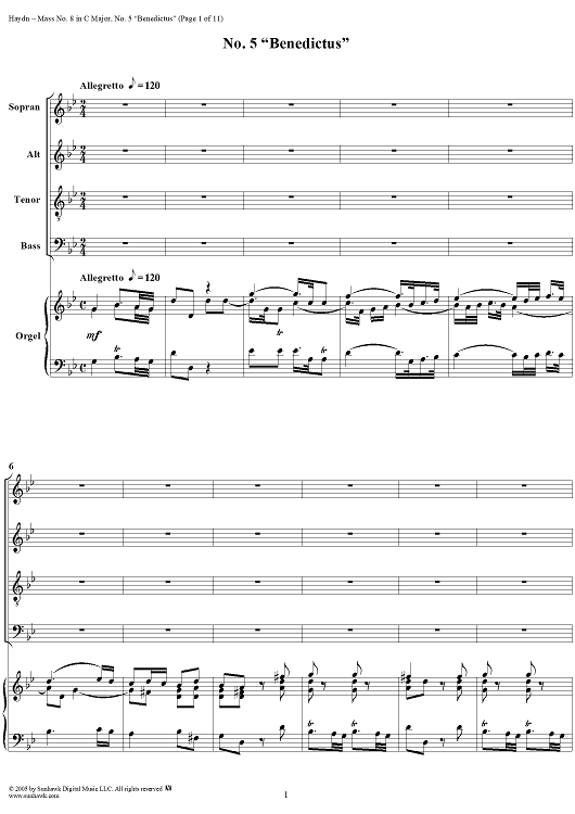 Mass No. 8 in C Major, "Mariazellermesse": No. 5, Benedictus