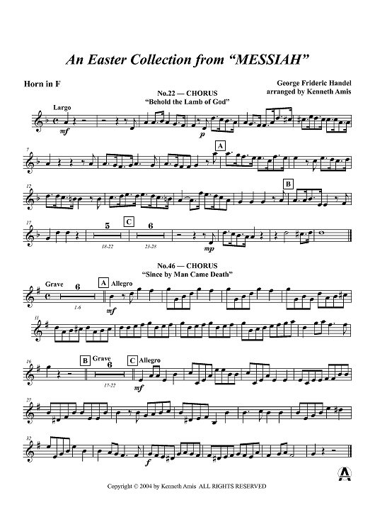 An Easter Collection from Messiah - Horn in F