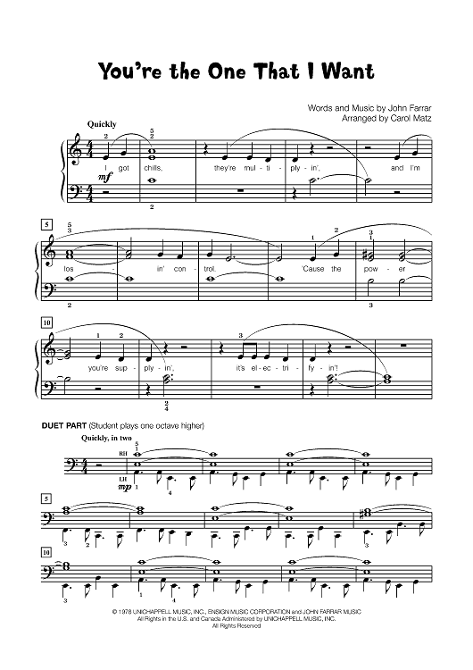 You're The One That I Want