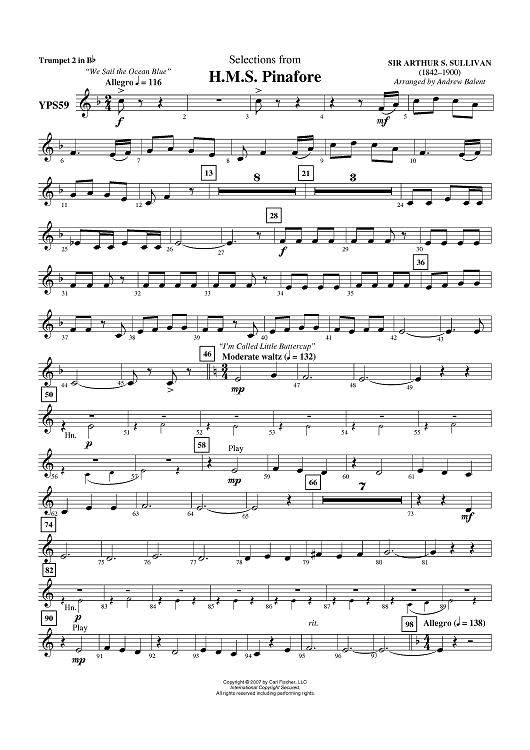 H.M.S. Pinafore - Trumpet 2 in B-flat