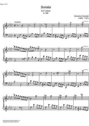 Sonata f minor K185