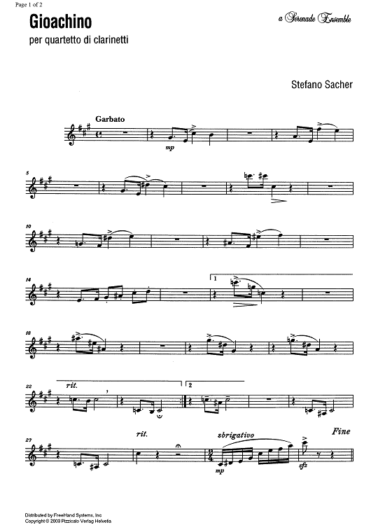 Gioachino - E-flat Clarinet