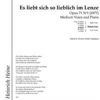 Es liebt sich so lieblich im Lenze Op.71 No. 1