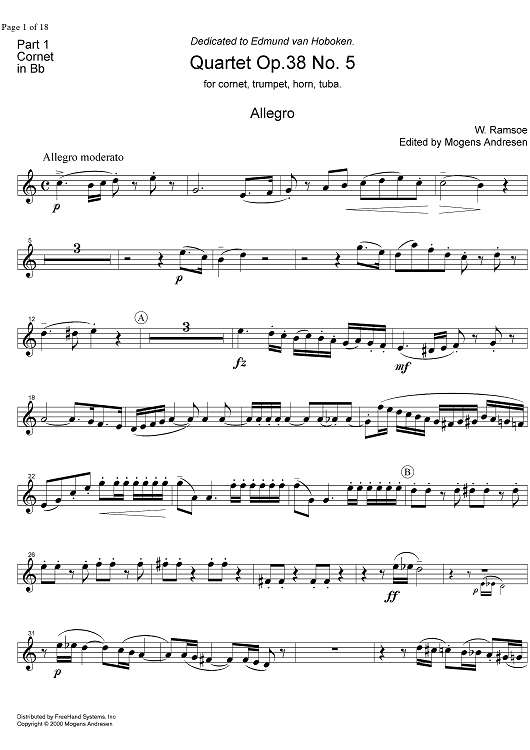 Quartet Op.38 No. 5 - Cornet