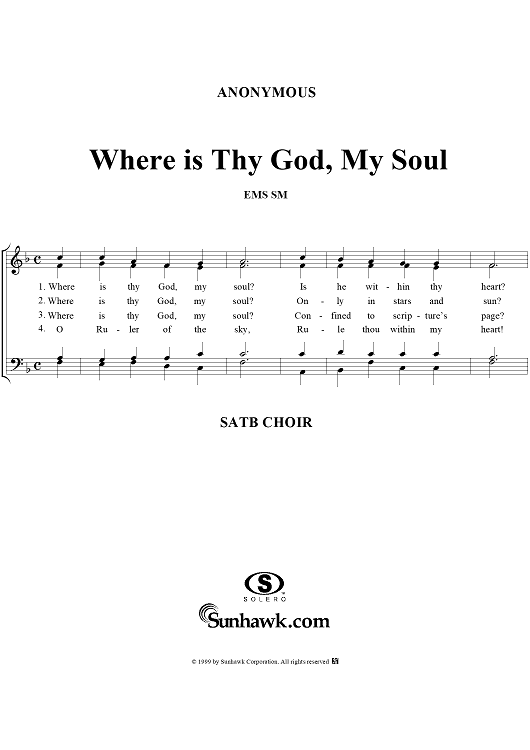Where is Thy God, My Soul