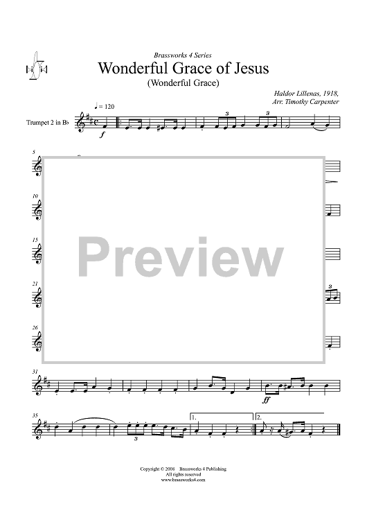 Wonderful Grace of Jesus - Trumpet 2 in B-flat