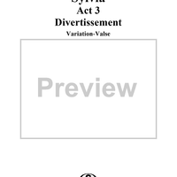 Sylvia, Divertissement, No. 16d: Variation-Valse - Piano Score