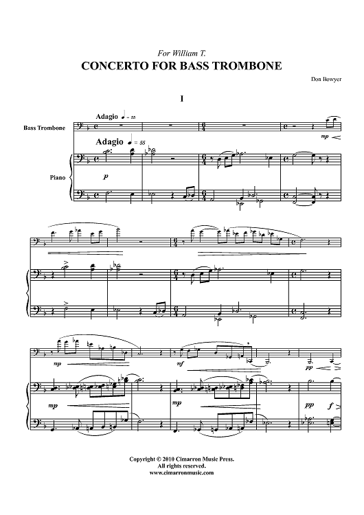 Concerto for Bass Trombone - Piano Score