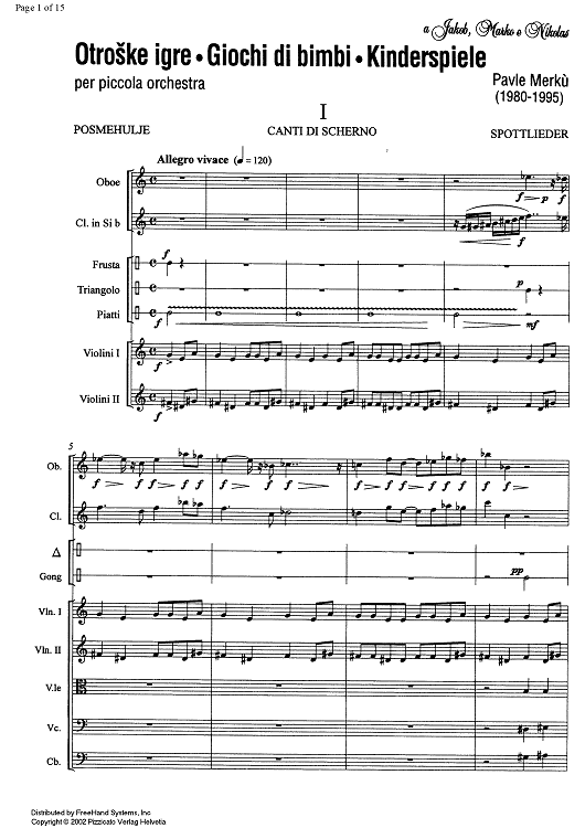 Children plays - Full Score