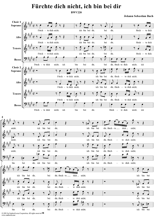 "Fürchte dich nicht, ich bin bei dir" (BWV228)