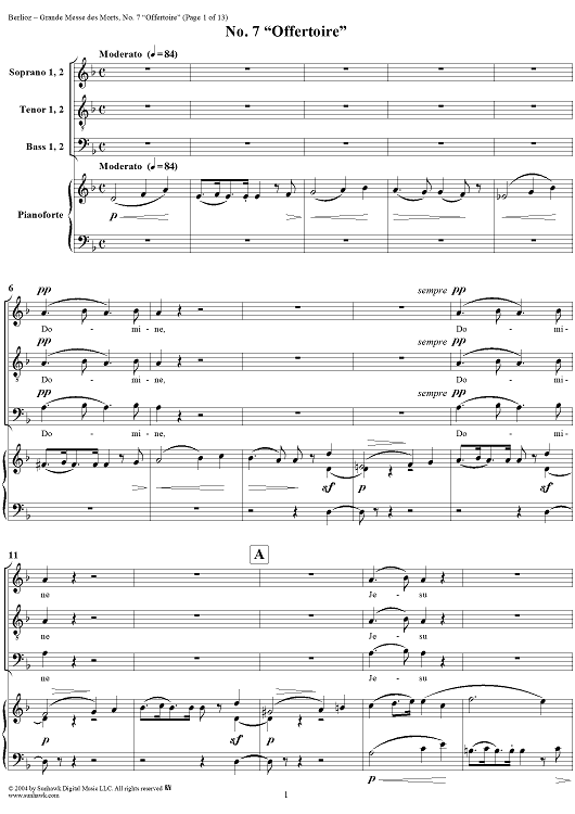 Grande Messe des Morts (Requiem), No. 7: Offertoire
