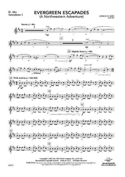 Evergreen Escapades - Eb Alto Sax 1