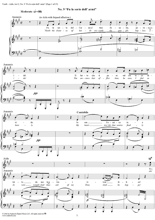 Scene and Duet from "Aida", Act 2 - Score