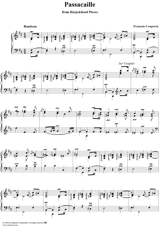 Harpsichord Pieces, Book 2, Suite 8, No.9:  Passacaille