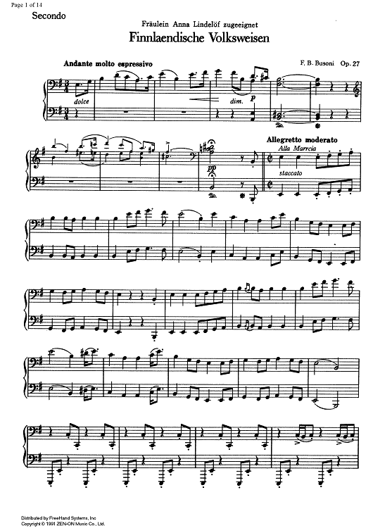Finnish Folk Songs Op.27 - Piano 2