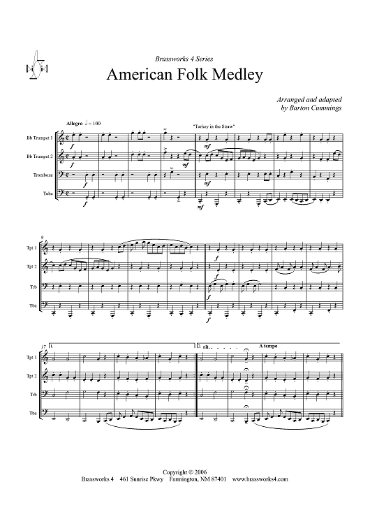American Folk Medley - Score