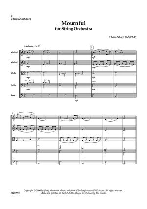 Mournful for String Orchestra - Score