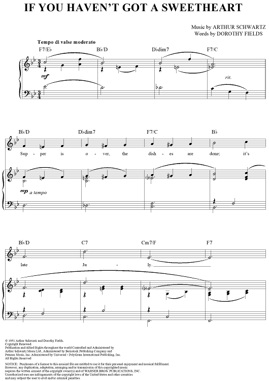 If You Haven't Got A Sweetheart