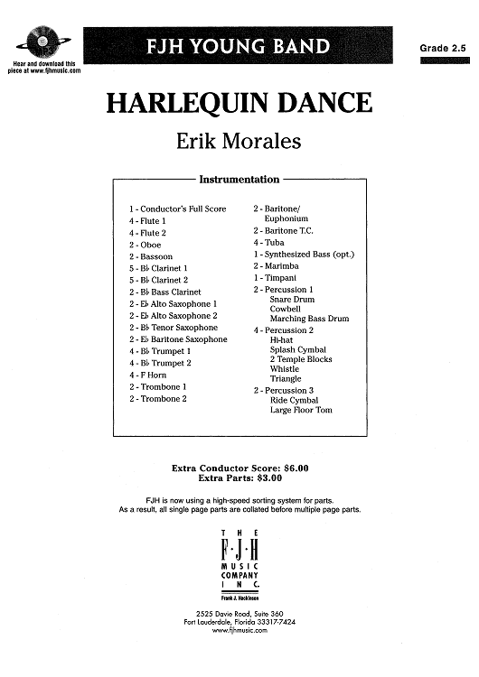 Harlequin Dance - Score Cover
