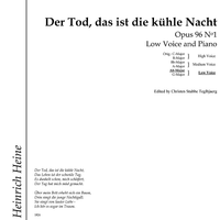 Der Tod, das ist die kühle Nacht Op.96 No. 1