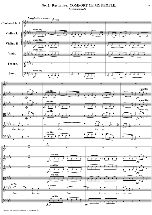 Messiah, no. 2: Comfort ye my people - Full Score