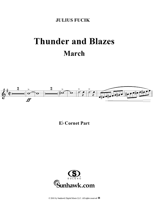 Thunder and Blazes March (Entry of the Gladiators) - E-flat Cornet