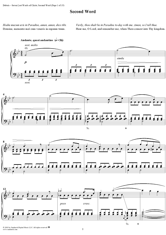 Seven Last Words of Christ, 2D WORD