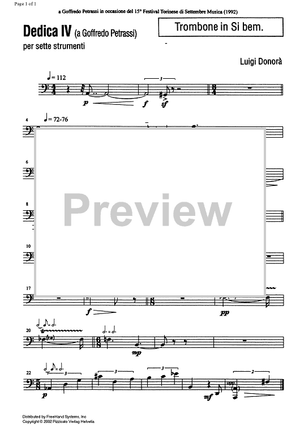 Dedica IV (a Goffredo Petrassi) - Trombone