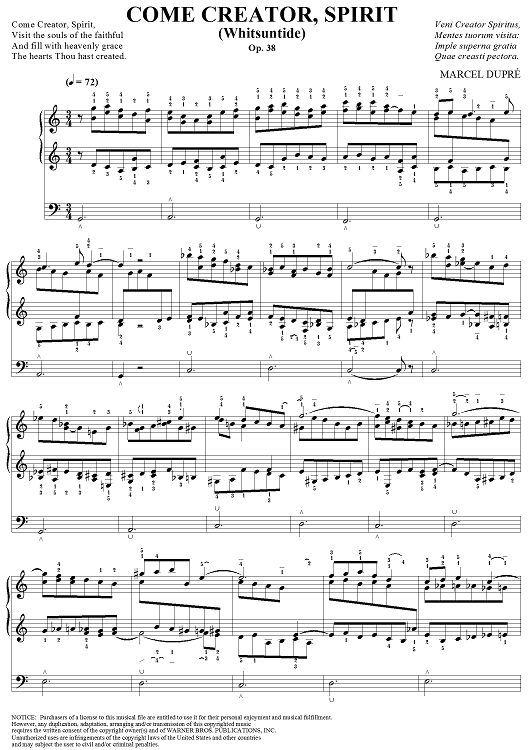 Come Creator, Spirit, from Sixteen Chorales "Le Tombeau de Titelouze", Op. 38, No. 8