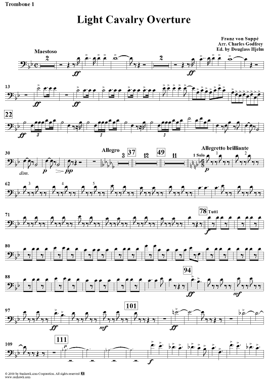 Light Cavalry Overture - Trombone 1