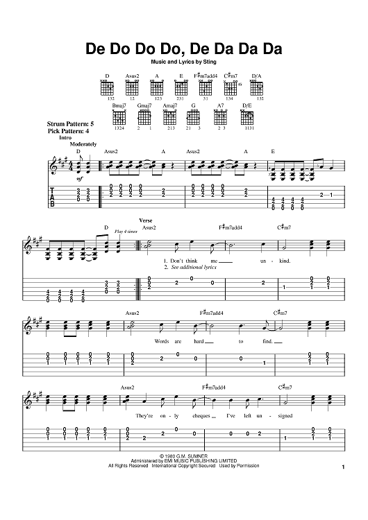 De Do Do Do, De Da Da Da