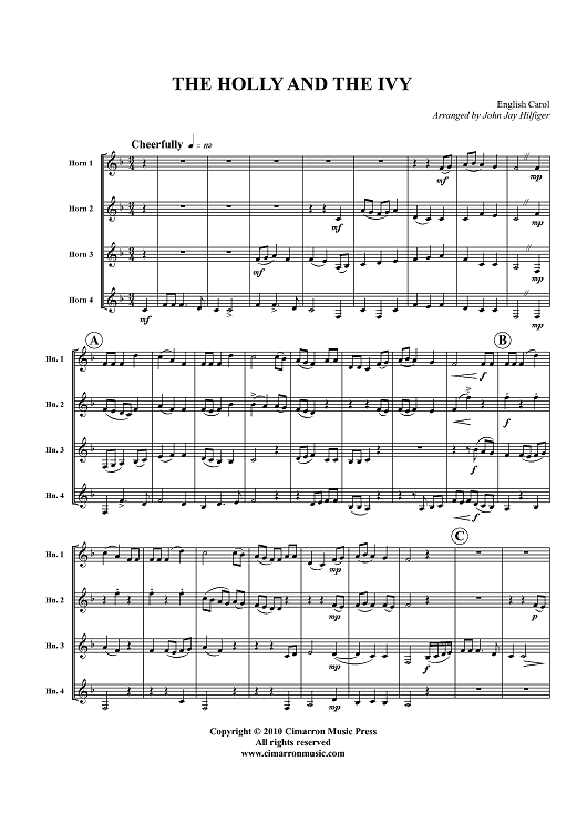 The Holly and the Ivy - Score