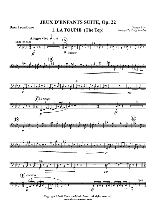 Jeux d'Enfants Suite, Op. 22 - Bass Trombone