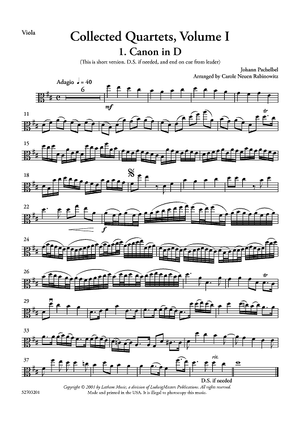 Collected Quartets Volume 1 - Viola