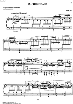 Sonata Bb Major BWV 1031
