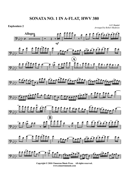 Sonata No. 1 in Ab, HWV 380 - Euphonium 2 BC/TC