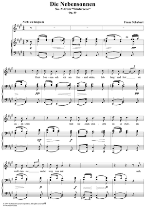 Winterreise (Song Cycle), Op.89, No. 23 - Die Nebensonnen, D911 - No. 23 from "Winterreise"  Op.89