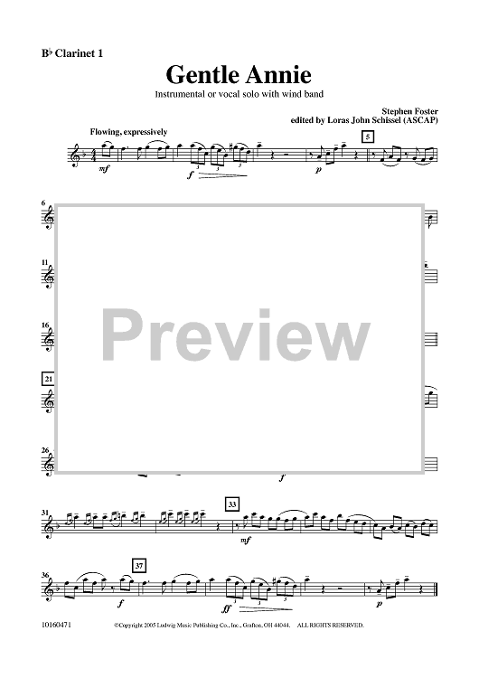 Gentle Annie - Clarinet 1 in Bb
